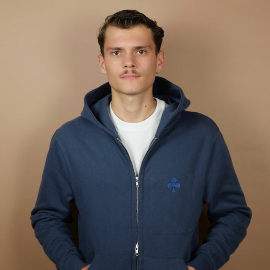 Hoodie Zippé Trèfle Bleu Marine