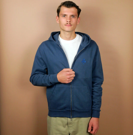 Hoodie Zippé Trèfle Bleu Marine