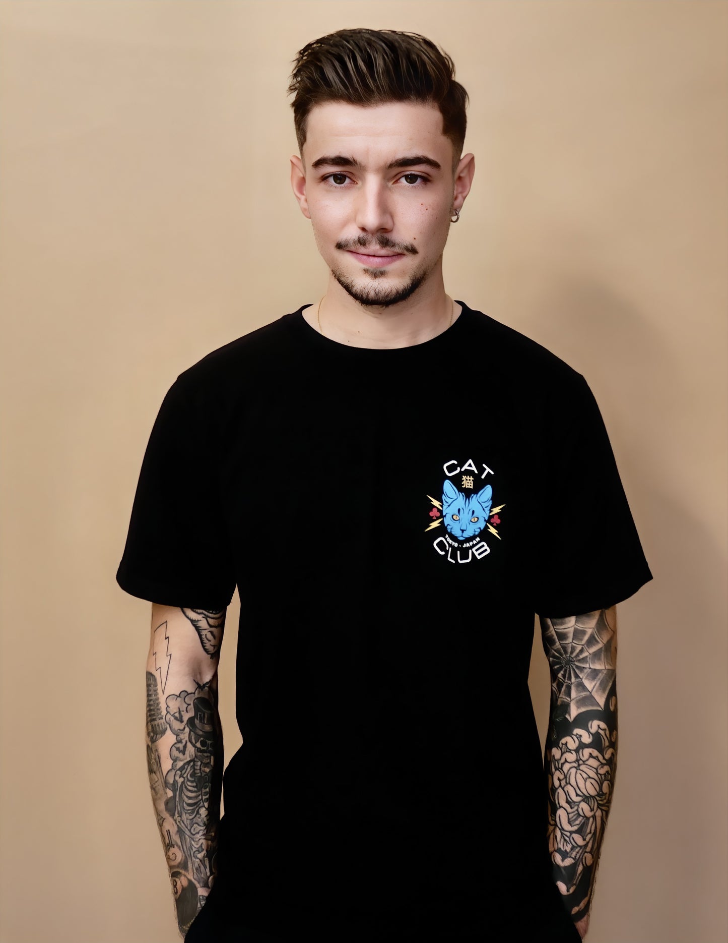 monsieurbarr t-shirt noir cat club
