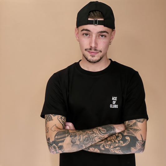 monsieurbarr t-shirt noir broderie ace of clubs