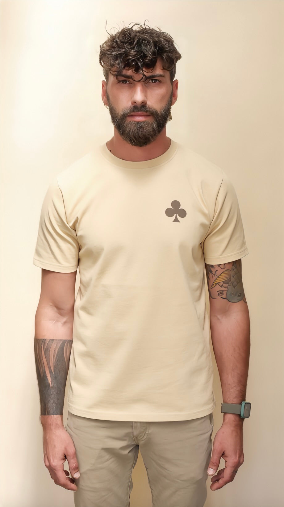 monsieurbarr t-shirt couleur désert kaki trèfle