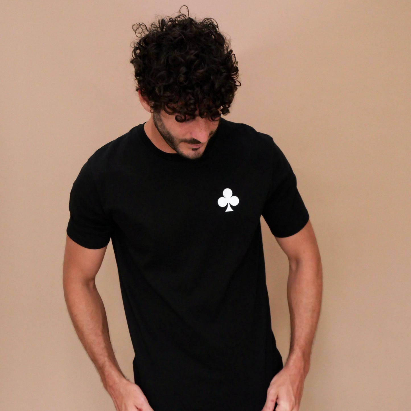 monsieurbarr t-shirt bio noir trèfle phosphorescent