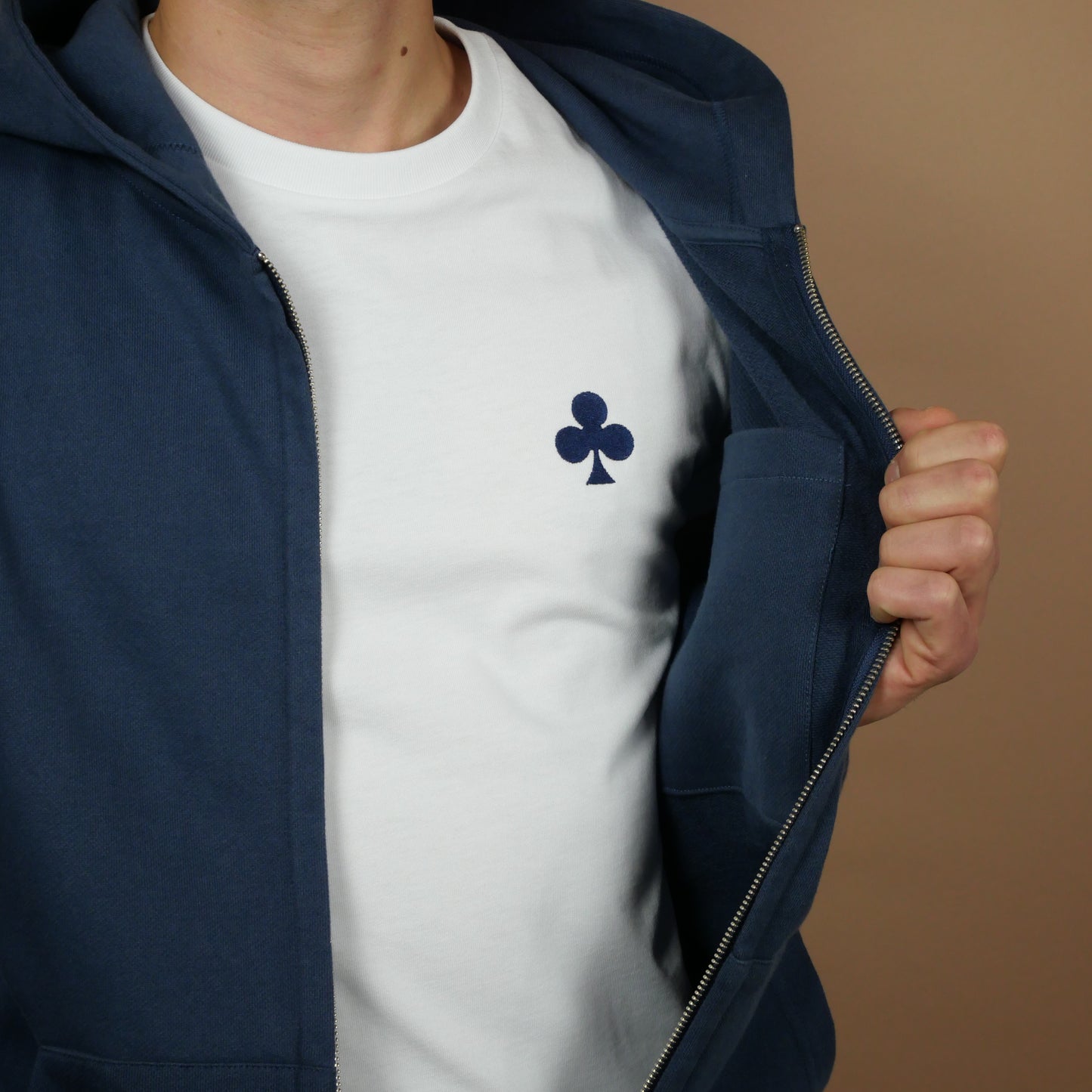 Hoodie Zippé Trèfle Bleu Marine