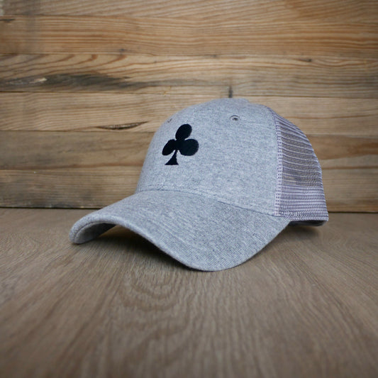 casquette monsieur en jersey coton broderie trèfle noir mat