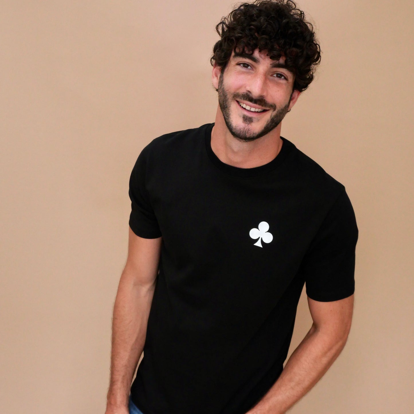 monsieurbarr t-shirt bio noir trèfle phosphorescent