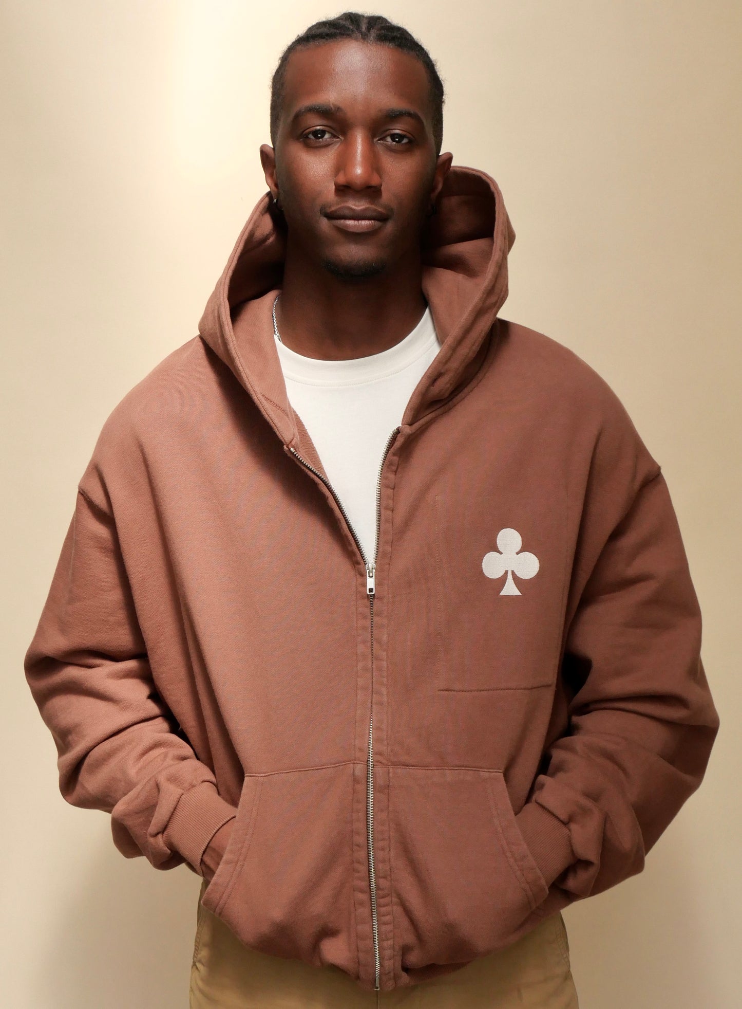 monsieurbarr_hoodie_full_zip_marron_grand_tr_fle_brod_beige_poche_int_rieure_en_fausse_fourrure_oversize limited edition