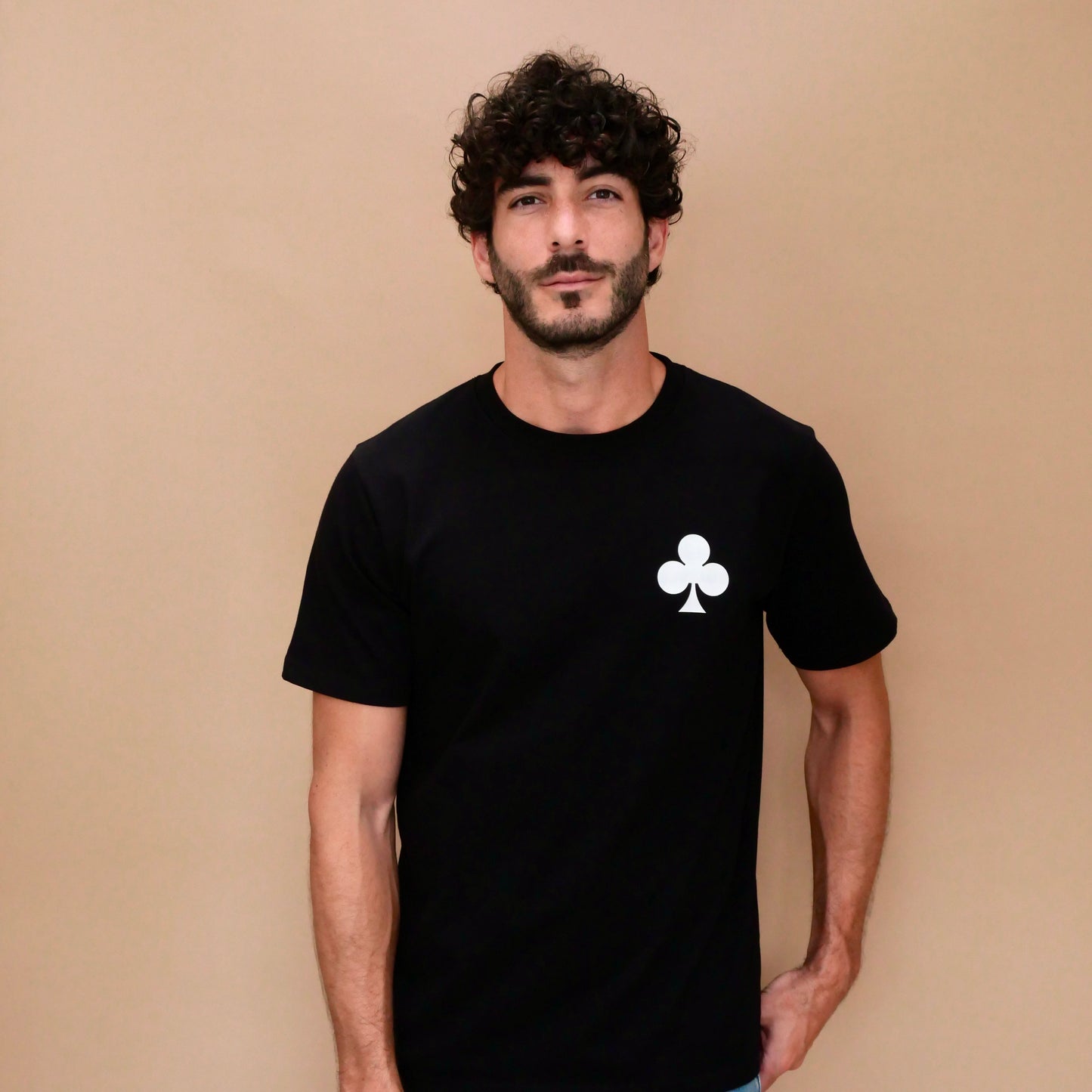 monsieurbarr t-shirt noir ace of clubs phosphorescent