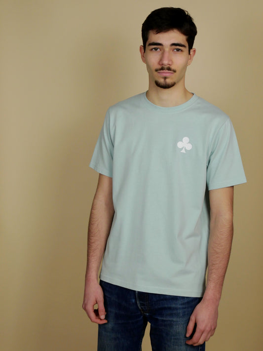monsieurbarr t-shirt cold blue trèfle blanc