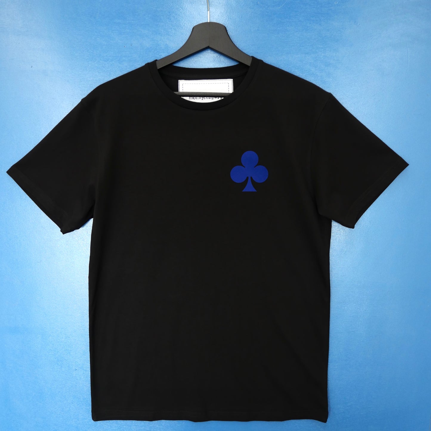 monsieurbarr t-shirt bio noir logo poitrine trèfle effet velours fabriqué au Portugal