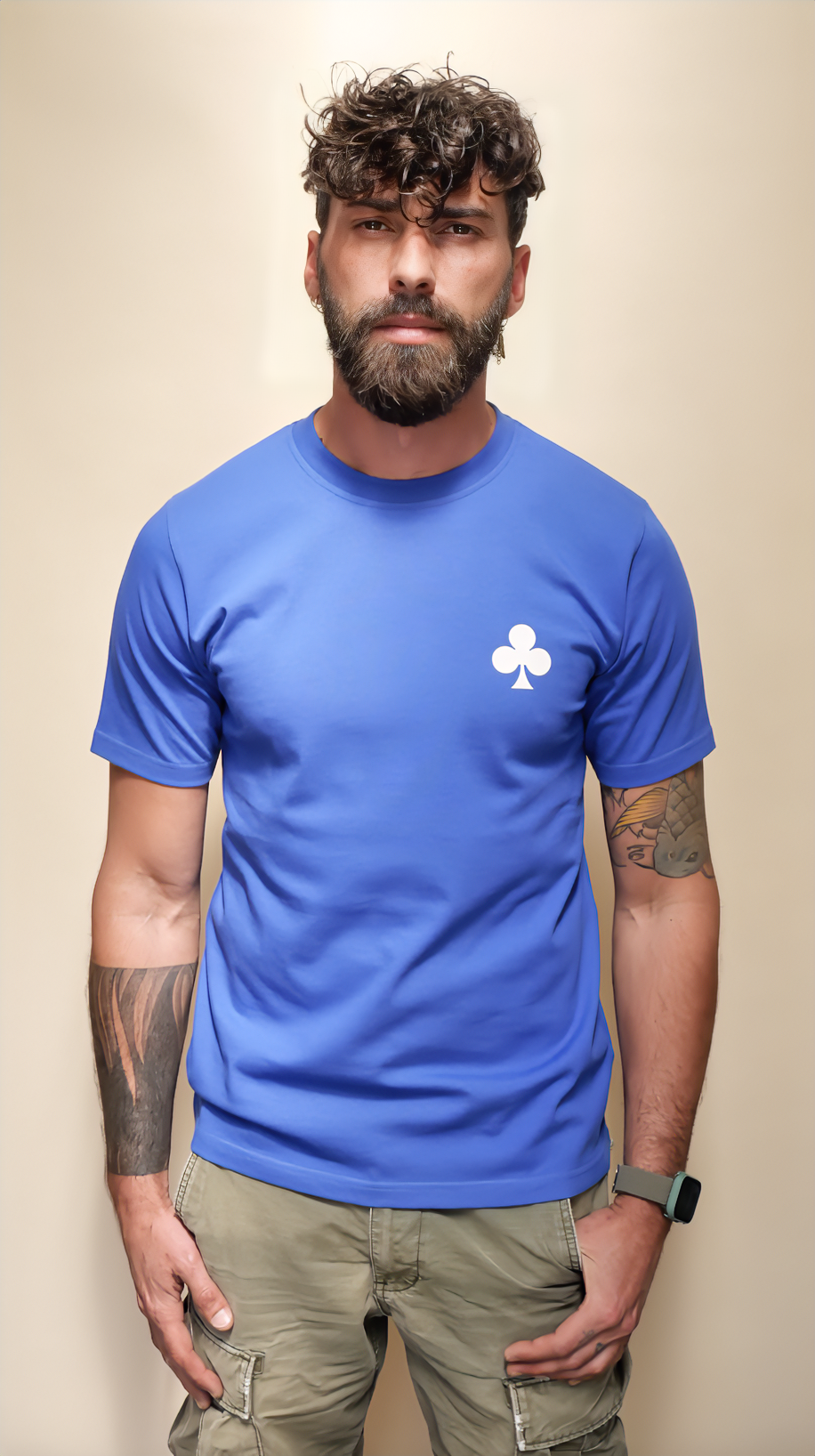 monsieurbarr t-shirt bleu cobalt 