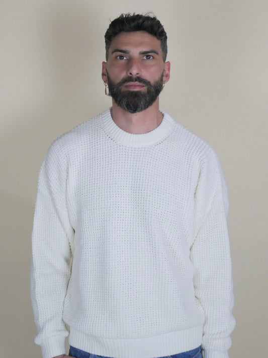 Pull en maille Gaufrée Off White