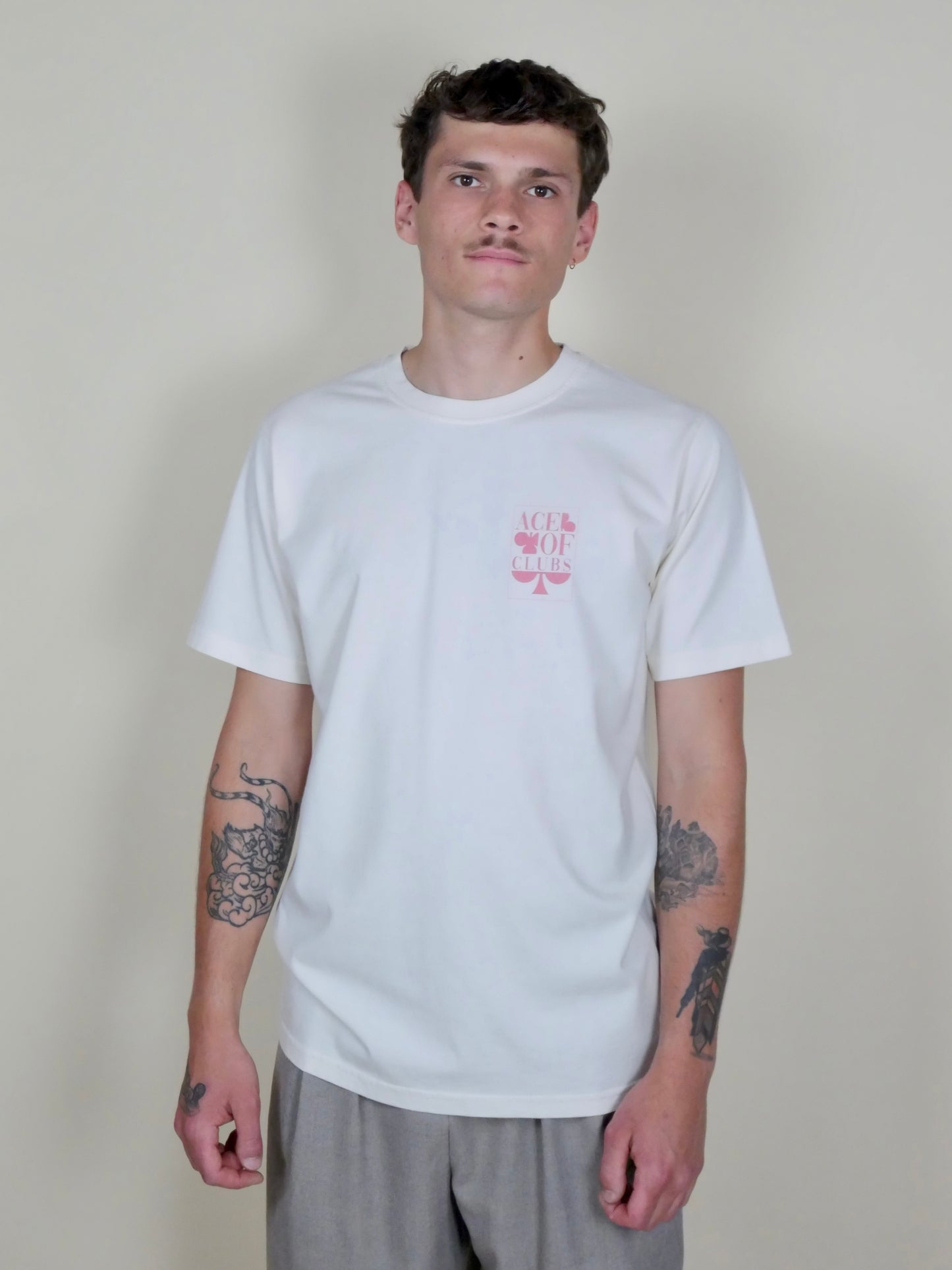 Monsieurbarr t-shirt naturel Ace of clubs 