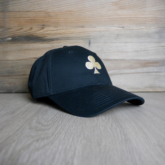 Casquette Noire Trèfle Brodé Métallique Gold