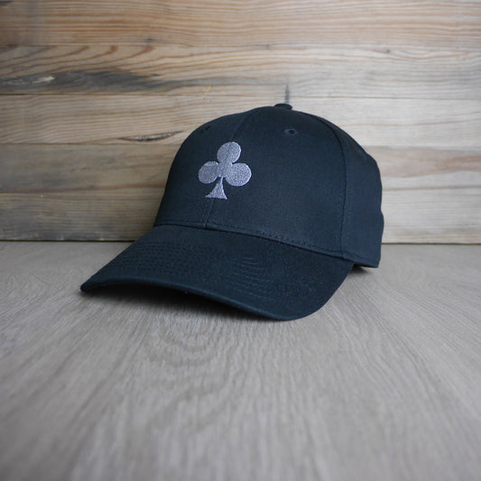 monsieurbarr casquette noir trèfle brodé fil argent métallique 