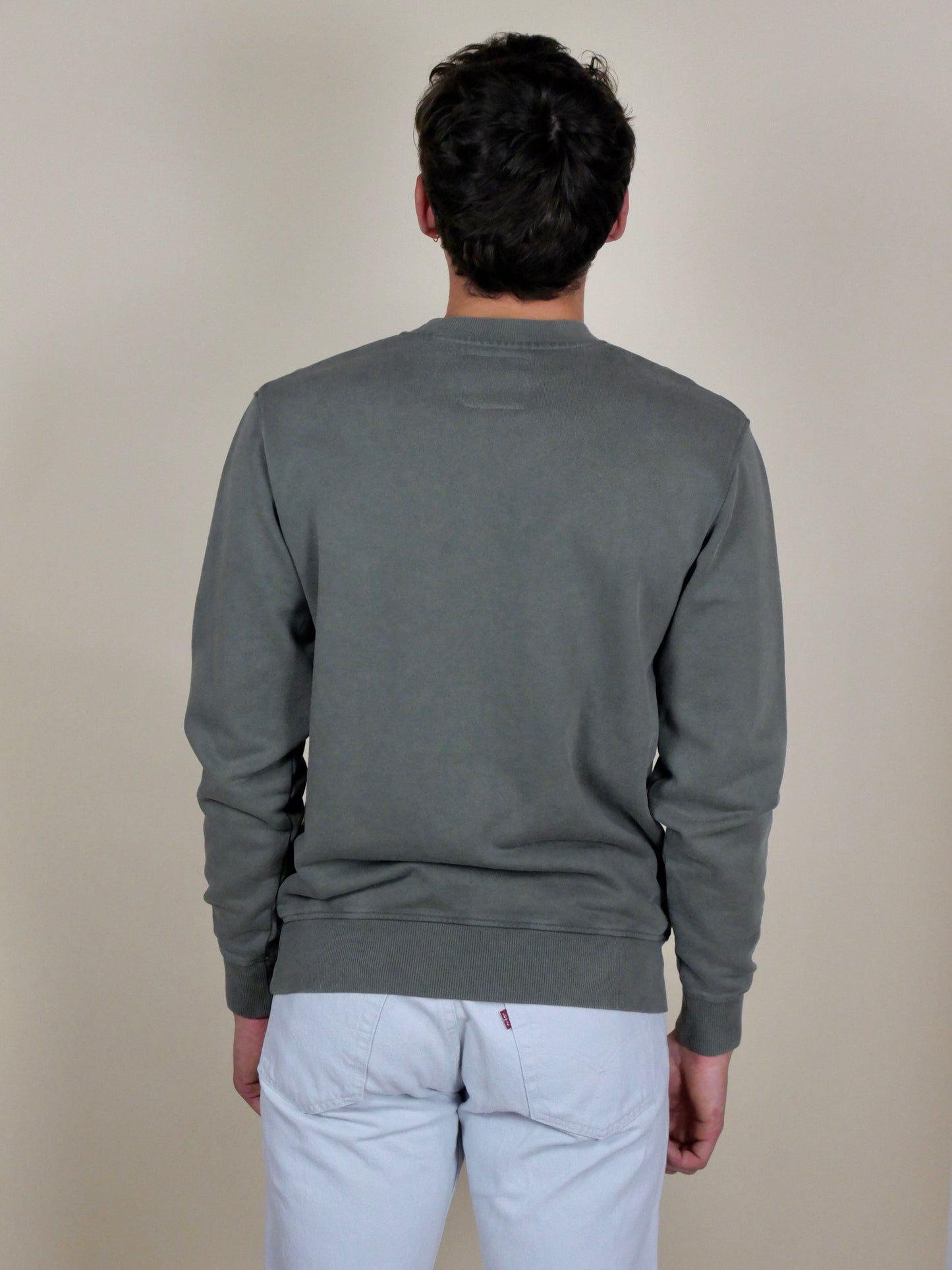monsieurbarr Sweatshirt homme / unisexe kaki délavé fabriqué au Portugal