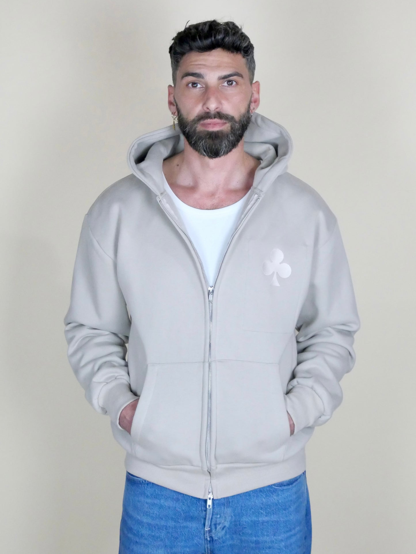 Hoodie zippé épais grand trèfle monsieurbarr
