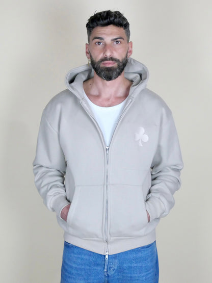 Hoodie zippé épais grand trèfle monsieurbarr