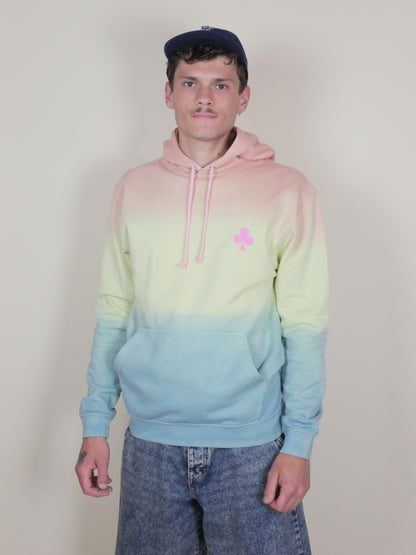 Sweat à capuche homme / unisexe en coton doux trèfle rose brodé 
