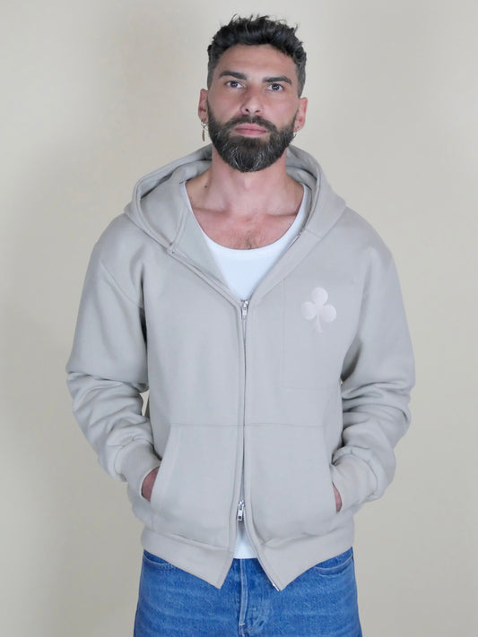 Hoodie zippé épais grand trèfle 