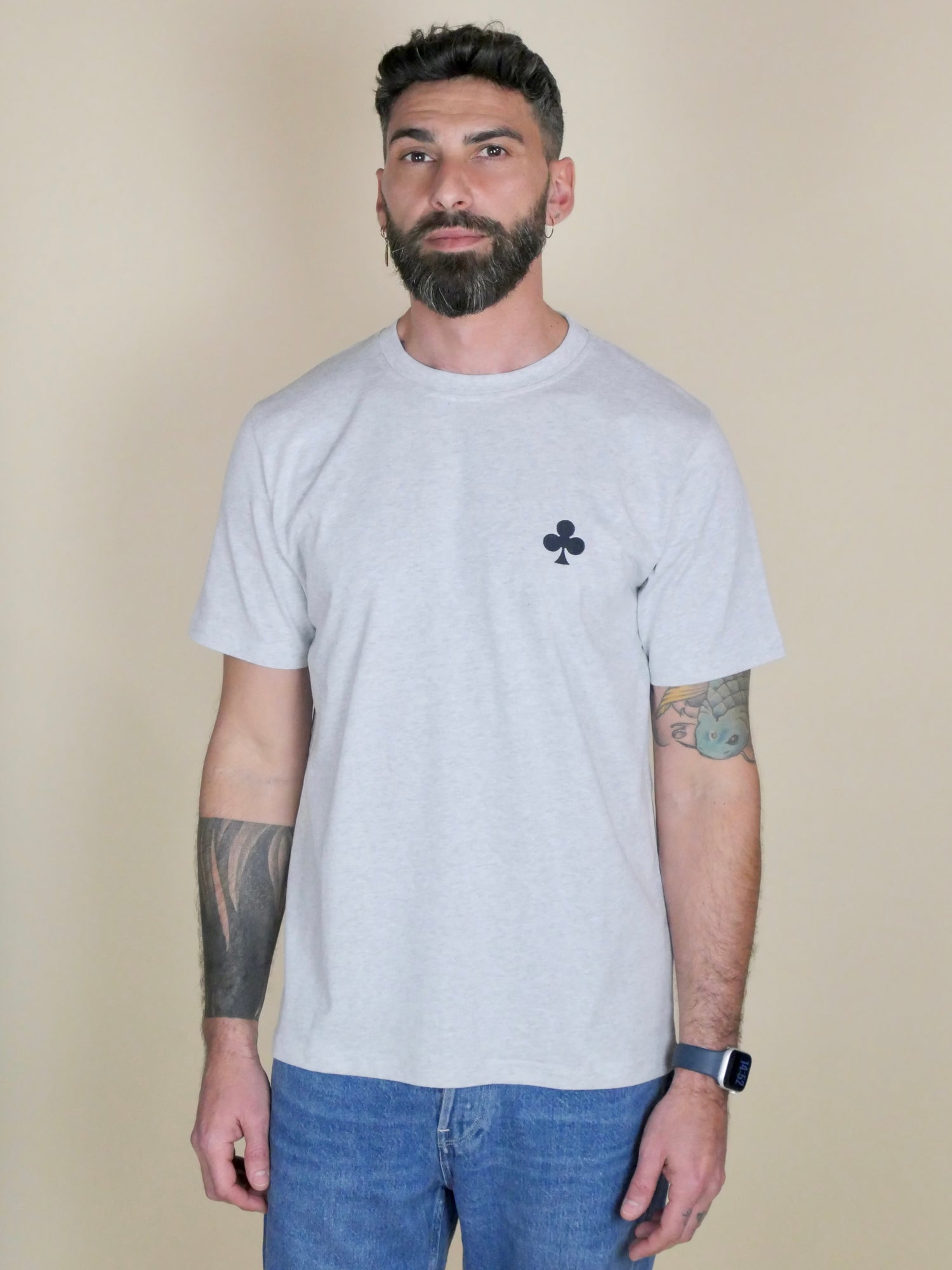 monsieurbarr T-shirt Light Grey Trèfle Noir Mat