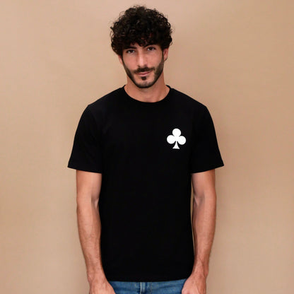 monsieurbarr t-shirt noir  ace of clubs phosphorescent 