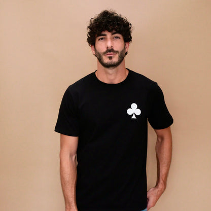 monsieurbarr t-shirt noir ace of clubs phosphorescent