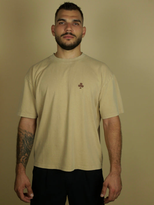 T-shirt Boxy Camel Trèfle Marron