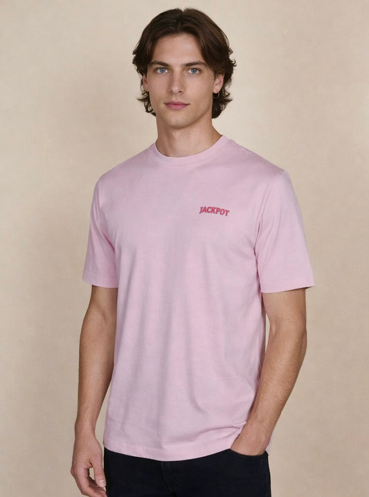 monsieurbarr t-shirt rose Jackpot face en coton bio 