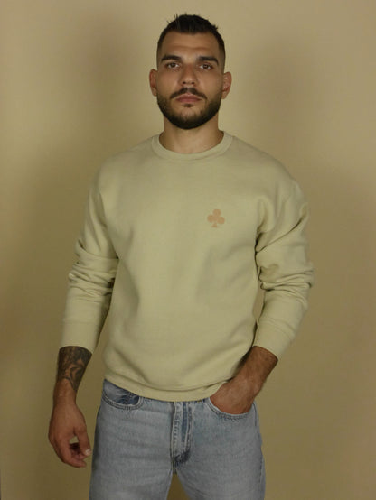 Sweatshirt Beige Trèfle Marron