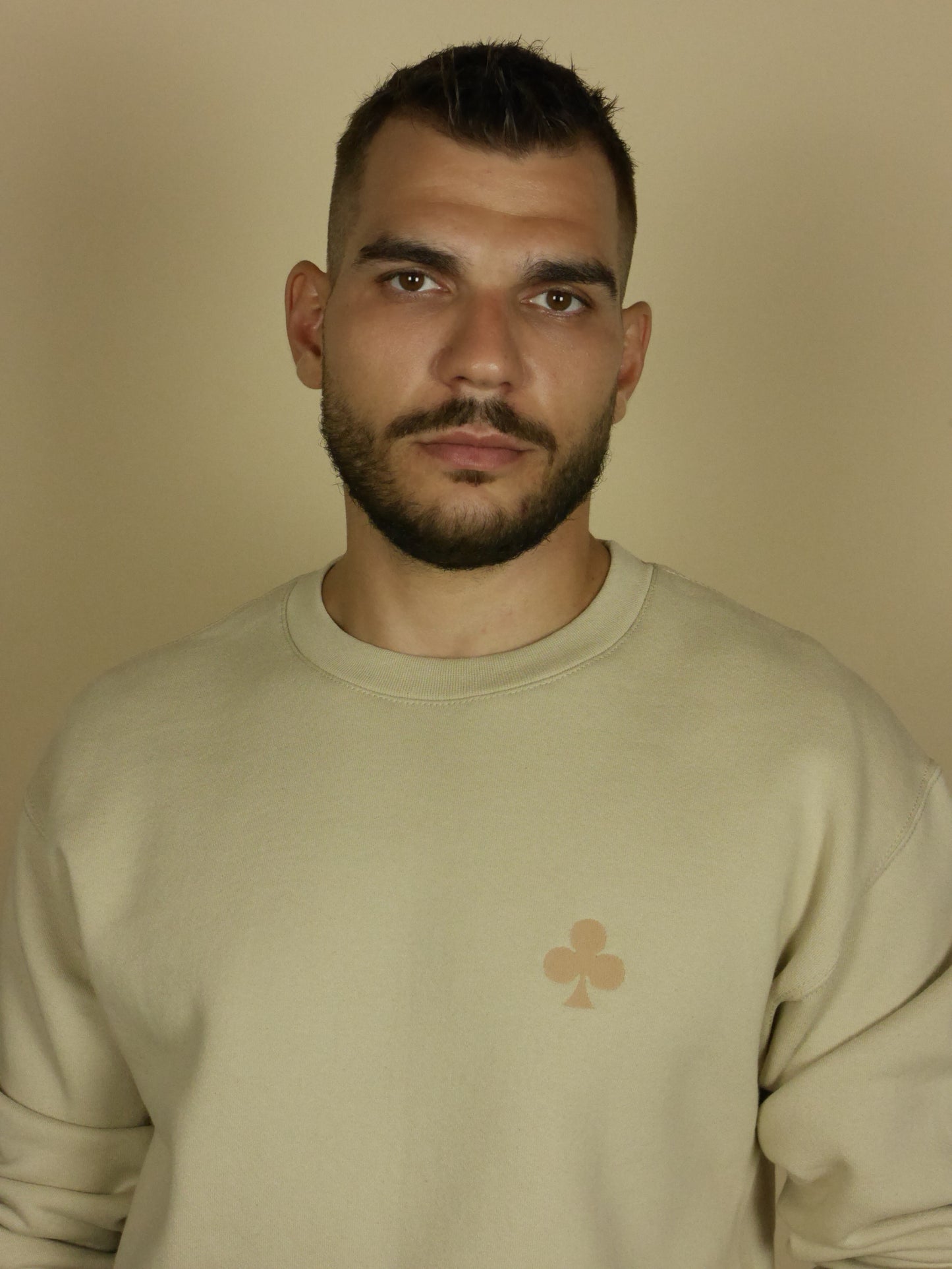 Sweatshirt Beige Trèfle Marron