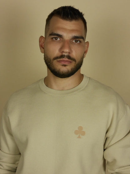 Sweatshirt Beige Trèfle Marron