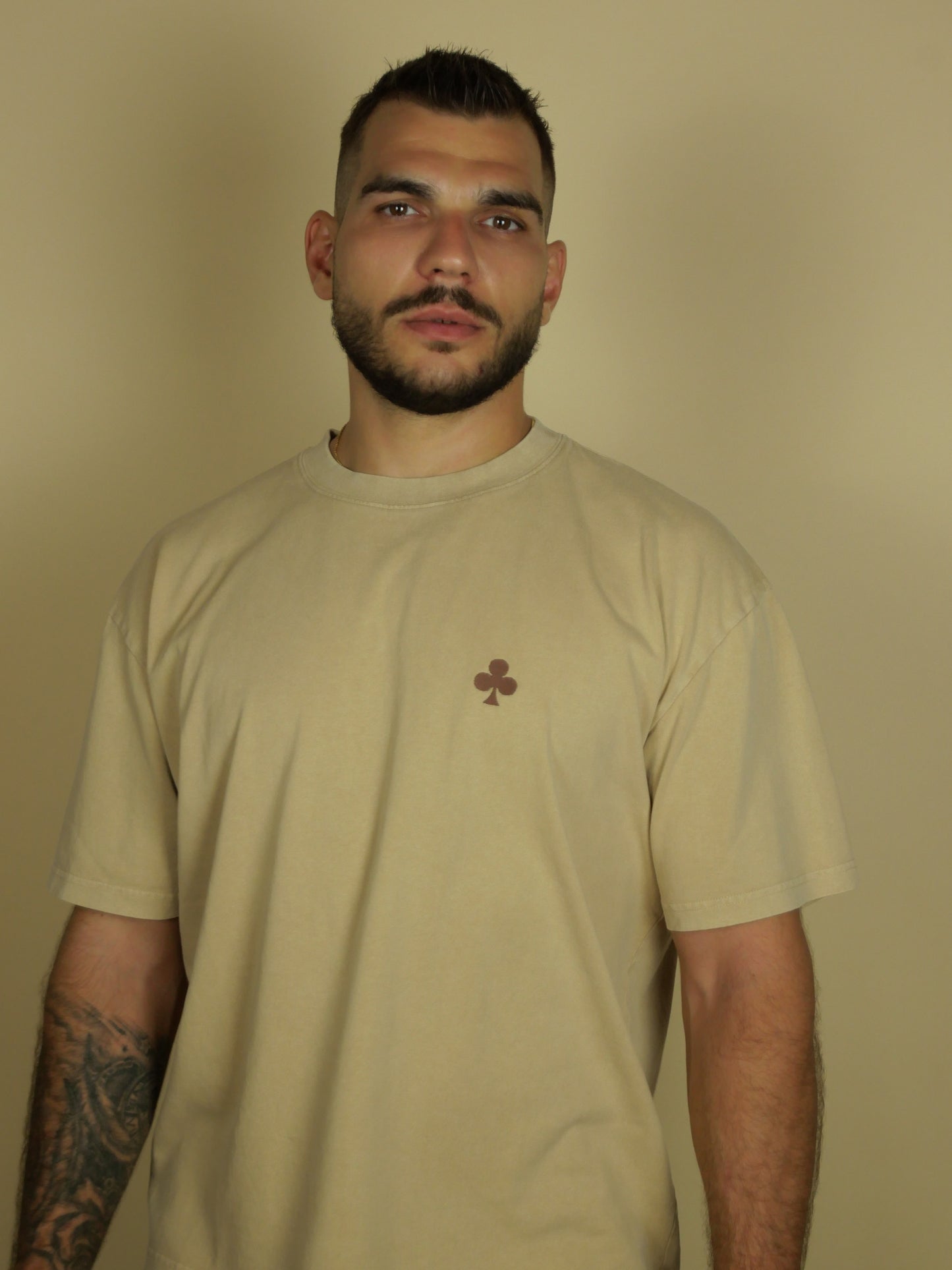 T-shirt Boxy Camel Trèfle Marron