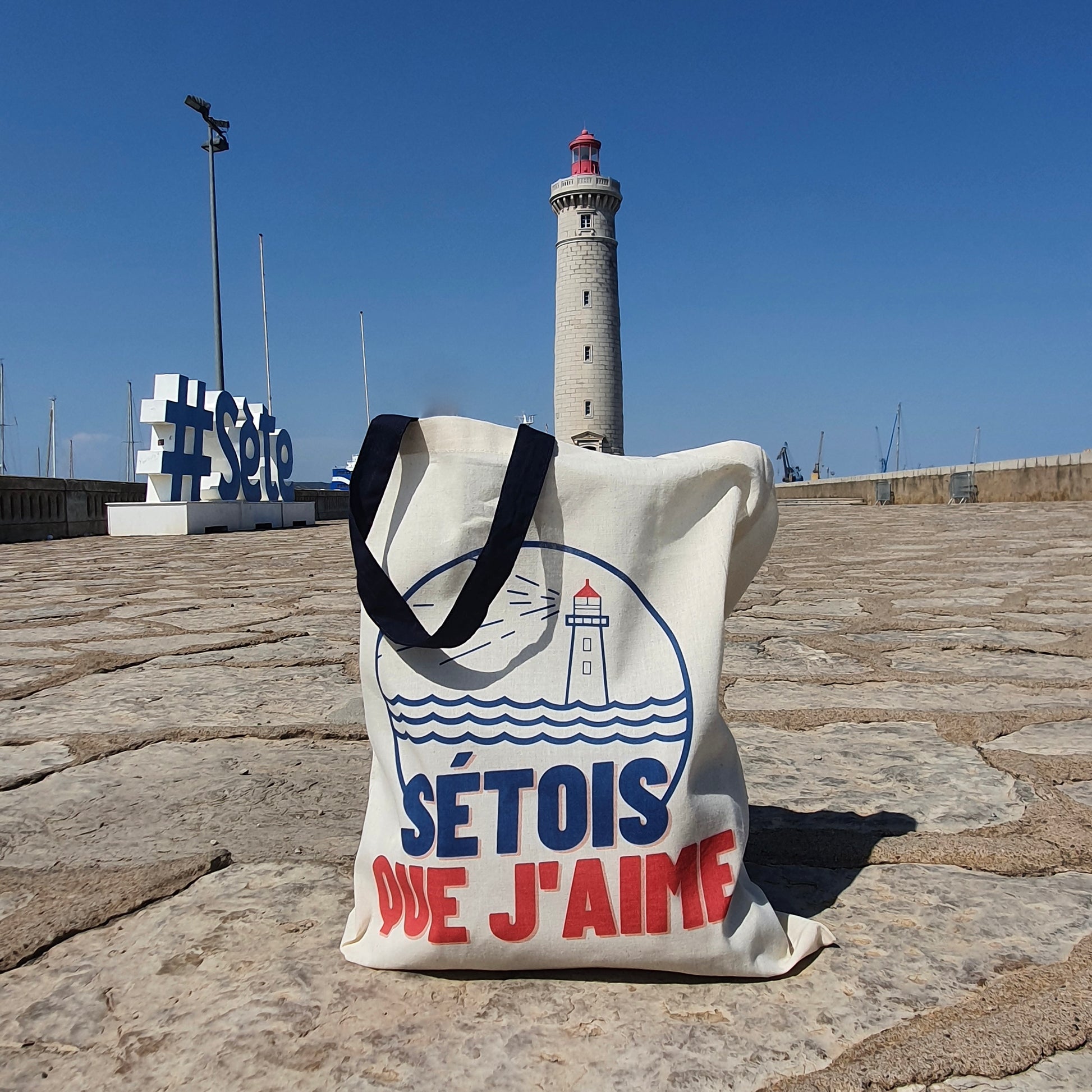 Sète Tote bag Sétois que j'aime Le môle st louis Séte