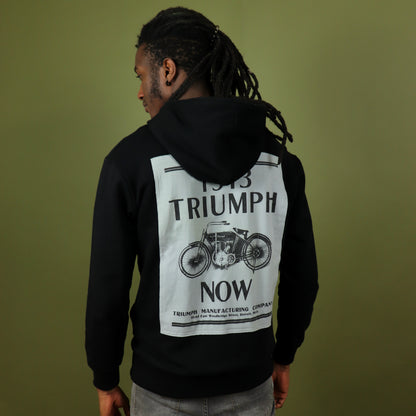 monsieurbarr pièce unique sweat zippé empiècement Triumph moto dans le dos 
