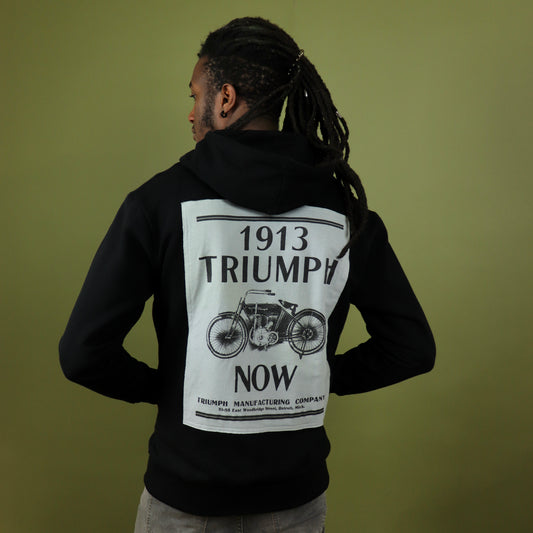 monsieurbarr pièce unique sweat zippé empiècement Triumph moto dans le dos 