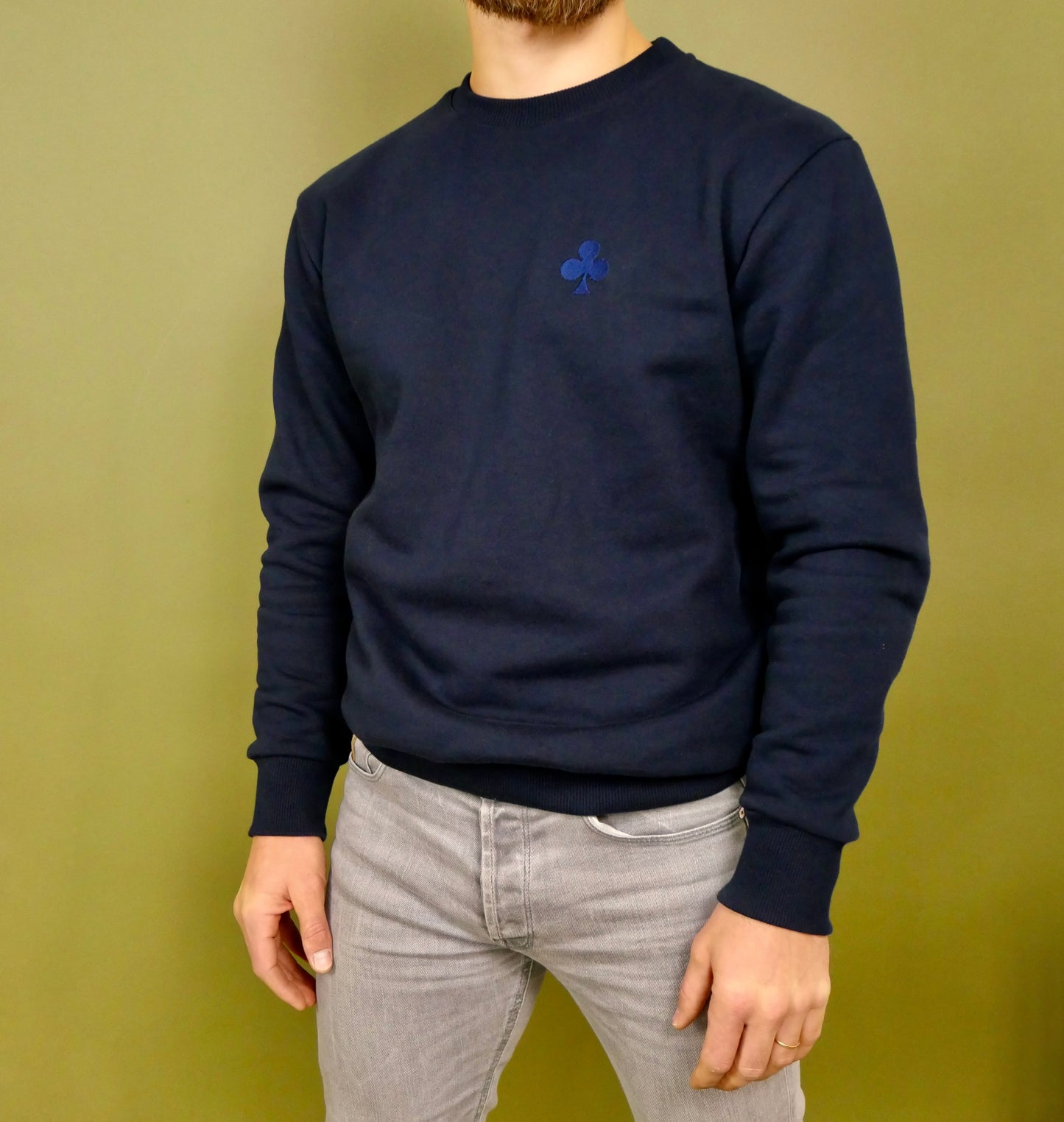 monsieurbarr sweatshirt fabriqué au portugal trèfle bleu