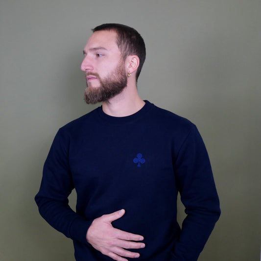 monsieurbarr sweatshirt fabriqué au portugal trèfle bleu