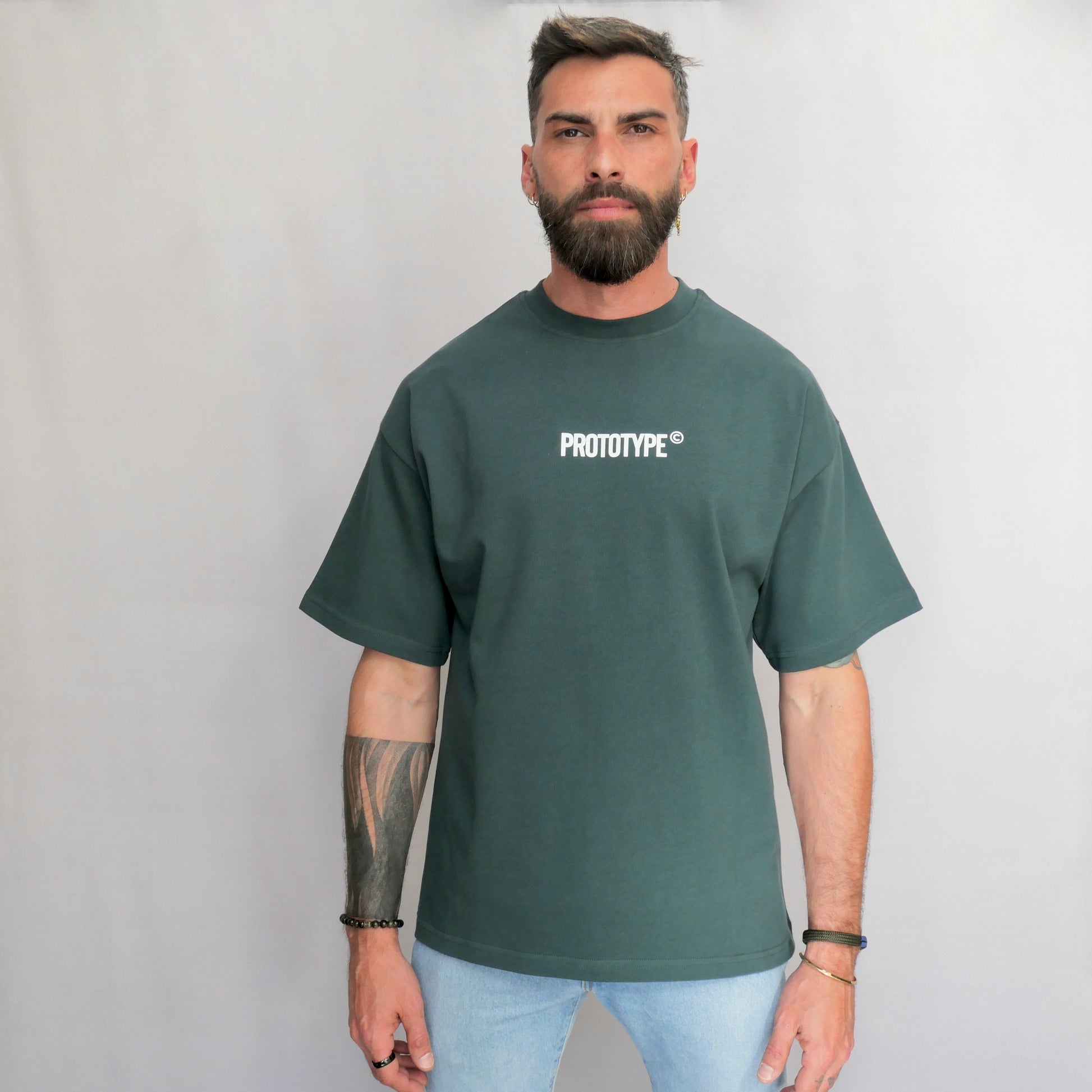 monsieurbarr t-shirt oversize couleur vert sauvage logo prototype fabriqué au Portugal