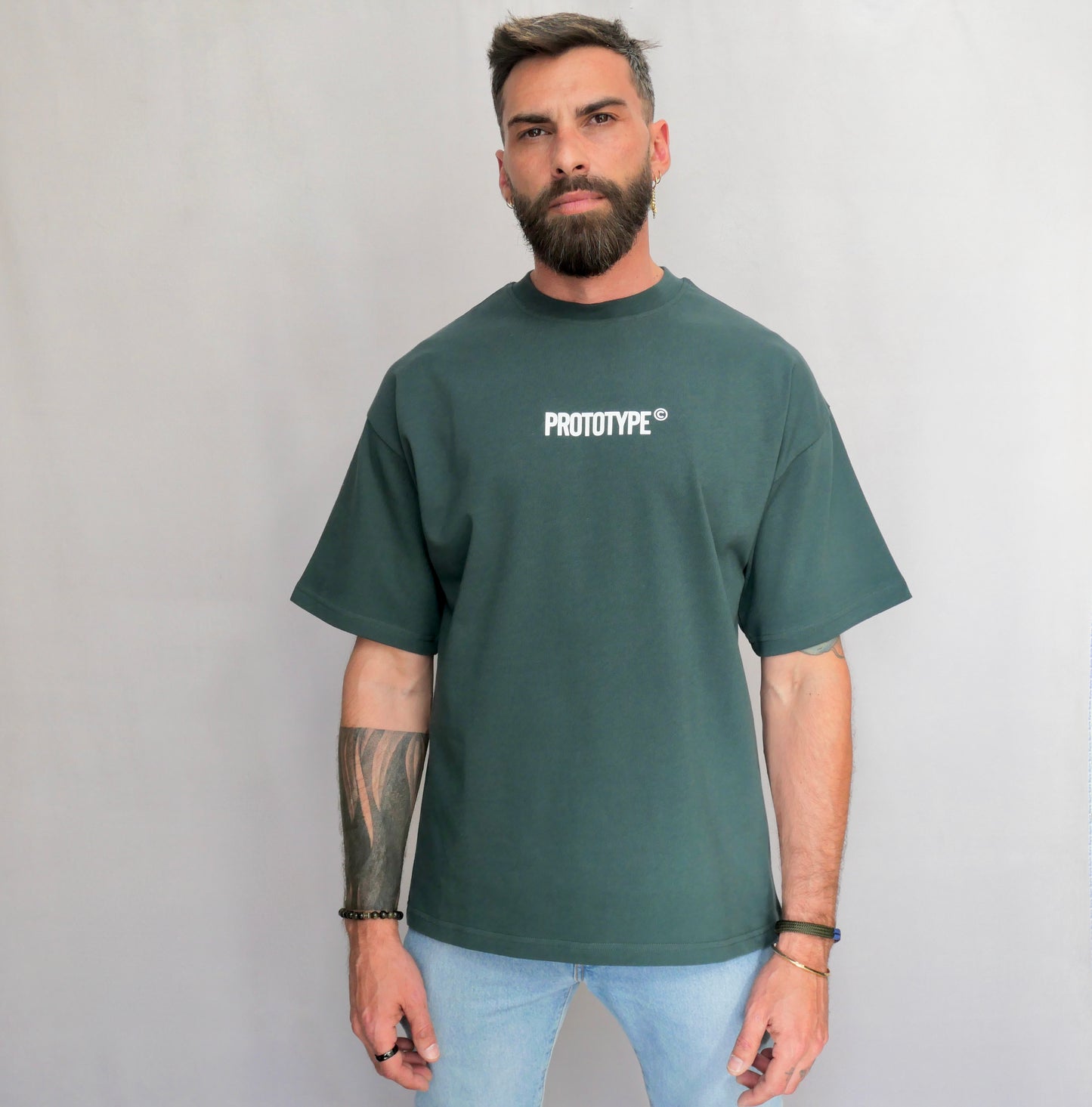 monsieurbarr t-shirt oversize couleur vert sauvage logo prototype fabriqué au Portugal