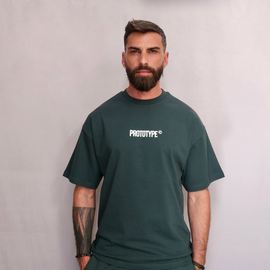monsieurbarr t-shirt oversize couleur vert sauvage logo prototype fabriqué au Portugal