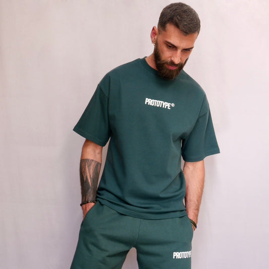 monsieurbarr t-shirt oversize couleur vert sauvage logo prototype fabriqué au Portugal