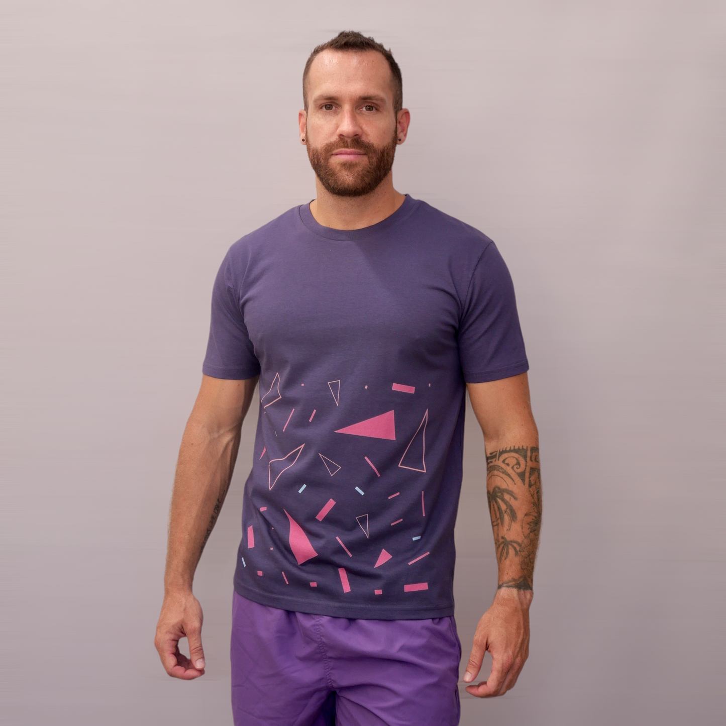 monsieurbarr t-shirt violet impression style 90